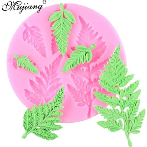 Mujiang Sugarcraft Leaf Silicone Mold Mimosa Fondant Molds DIY Cake Decorating Tools Candy Resin Clay Chocolate Gumpaste Moulds