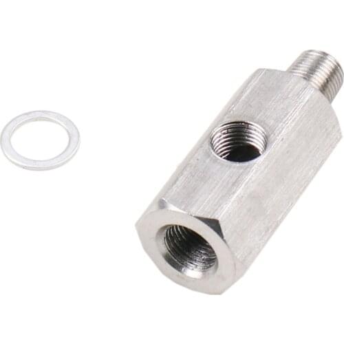 Stainless Steel Turbocharger Connector 1/8Inch BSPT Oil Pressure Sensor Tee to NPT Adapter Turbo Supply Feed Line Meter
