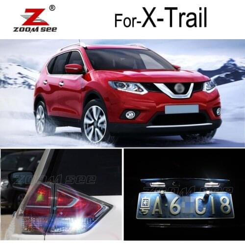 Super White LED Reverse backup bulb + License plate lamp for Nissan X-Trail X Trail T31 T32 LED Exterior light kit (2007-2019)