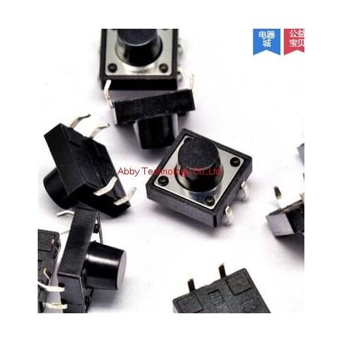 100PCS/lot 12 * 12 * 8MM Tact Switch SMD 4PIN import shrapnel button switch 12x12X8MM