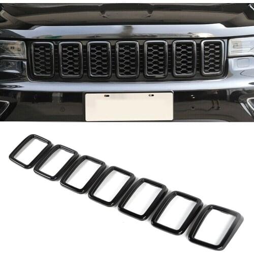 Car Front Grille Grill Insert Ring Cover Trim Fit For Jeep Grand Cherokee 2017 2018 2019