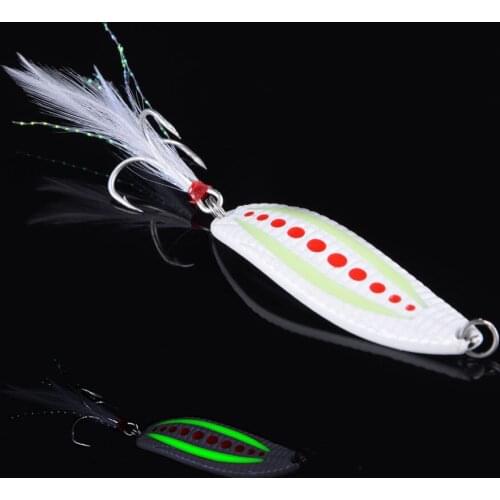 WALK FISH 1PCS Metal VIB 5/7/10/15/20g Luminous Leech Spoon Fishing Lure Silver Gold White Metal Bait Spinnerbait