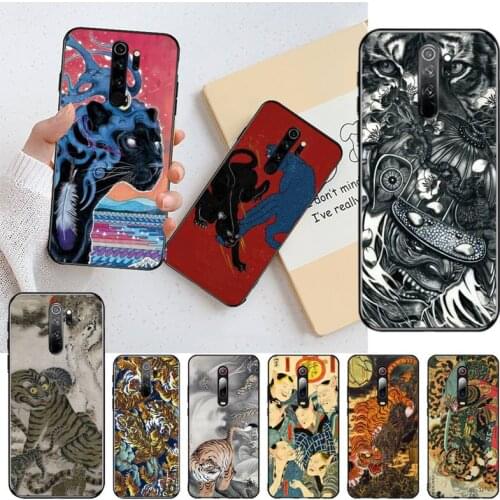 Japanese ukiyo-e Art Panther leopard DIY Luxury Phone Case for Redmi Note 8 8A 8T 7 6 6A 5 5A 4 4X 4A Go Pro