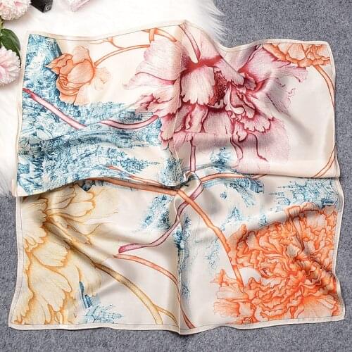 53CM mulberry silk small square scarf womens hair scarf bag decoration scarf fashion girl headscarf