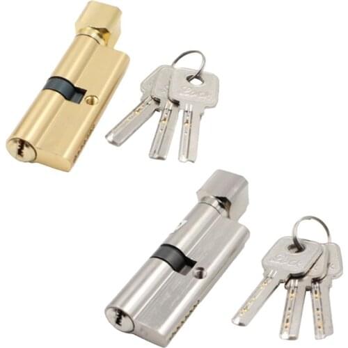 1Set Door Cylinder Lock Anti-theft Entrance Metal Door Lock with 3 Keys for Home