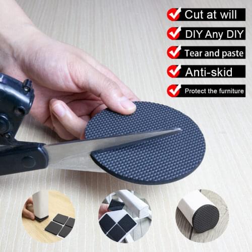 1Set Felt Furniture Legs Pads Anti-Slip Mat Self-Adhesive Sticker Thicken Geometric Shape Floor Protector Bumper Chair Legs Pads