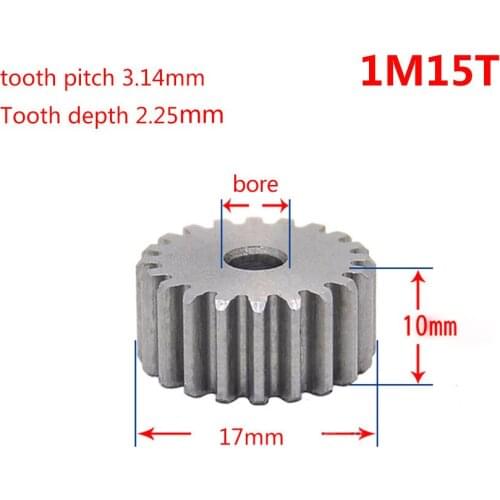 1 Modulus 15 Teeth Spur Gear Motor Gear Wheel No quenching 45# Steel
