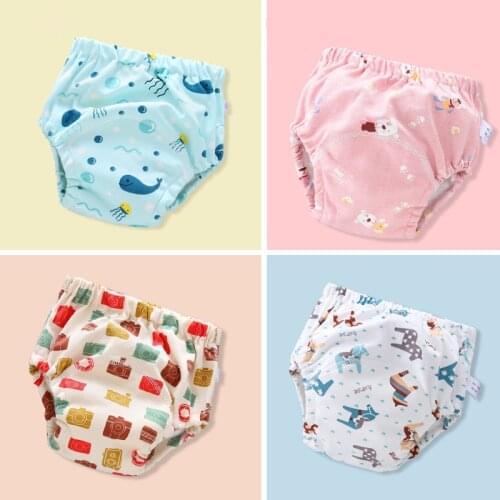 6 Layer Waterproof Reusable Cotton Baby Training Pants Infant Shorts Underwear Cloth Baby Diaper Nappies Panties Nappy Changing
