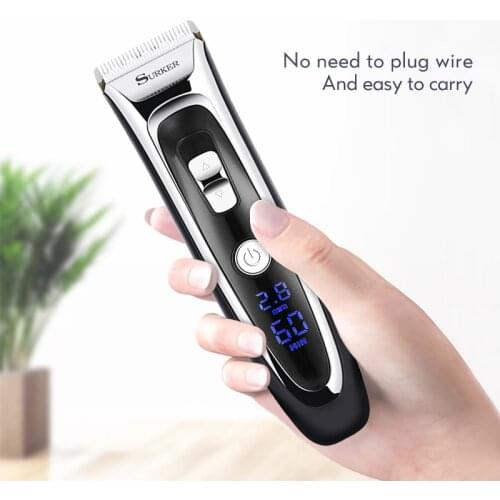 Rechargeable Electric Hair Clipper Mens Cordless Beard Trimmer Adjustable Ceramic Blade Razor Professional Digital Clippers 38D