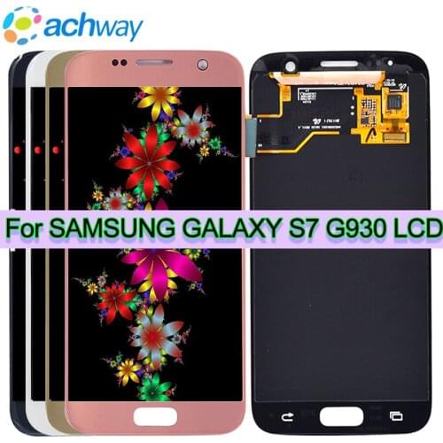 AMOLED Screen For 5.1" SAMSUNG GALAXY S7 Display G930 LCD G930F Touch Screen Digitizer SM-G930F LCD Replace For SAMSUNG S7 LCD