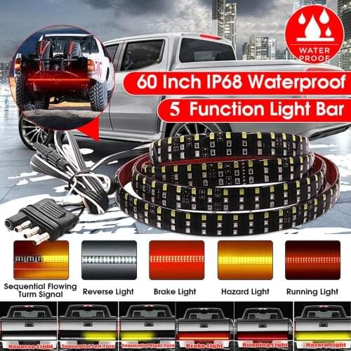 Car Brake Turn Light Warning Signal Flexible LED Strip Rear Tail Running Reverse Double Flash Lights Red
