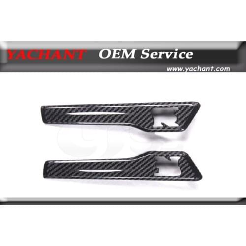 Car-Styling New Dry Carbon Fiber Front Fender Vent Emblem Cover Exterior Trim 2 Pcs Fit For 2015 R35 GTR GTR35 Emblem Cover