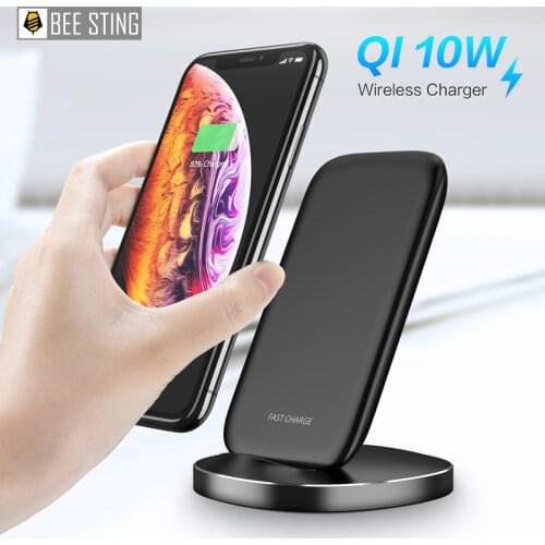 QI wireless charger mobile phone holder 10W fast charger base for iPhone Samsung OnePlus Xiaomi Huawei standing type