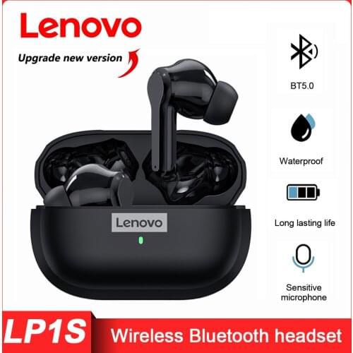 Original Lenovo LP1S Upgrade Wireless Earphones Bluetooth5.0 Sports Headphone Touch Control Stereo HiFi Music Headset with Mic