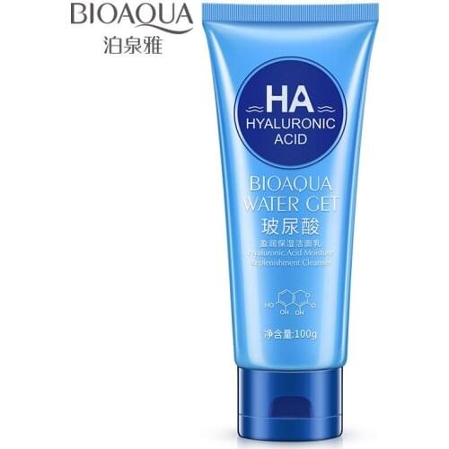 BIOAQUA Hyaluronic Acid Moisturizing Facial Cleanser Deep Cleaning Remove Blackhead Shrink Pores Nourish Skin Foaming Cleanser