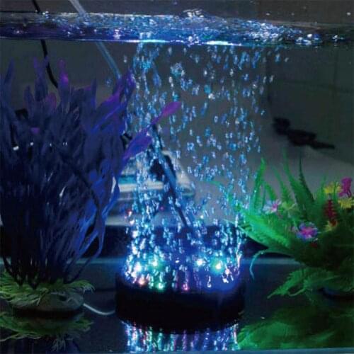 HobbyLane EU Plug Aquarium Decorations LED Underwater Lights Flame-shaped Bubbles For Fish Tank