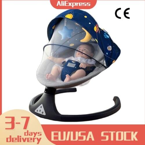 Baby Rocking Chair New Style Smart Bluetooth Electric Cradle Bed With Music Electric Swing Newborn Shaker