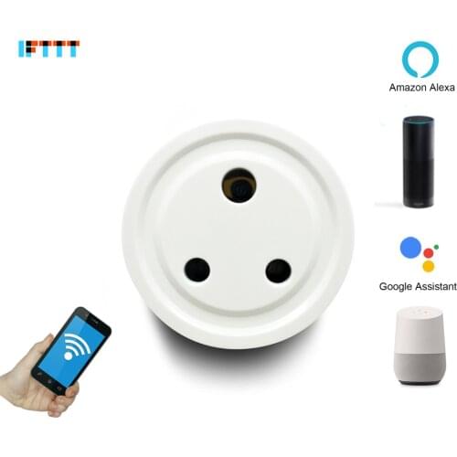 India Round 3 Pins Wi-Fi WiFi Smart Socket Outlet Plug Adapter Adaptor For Alexa Echo Google Assistant Homekit Mini IFTTT 10A