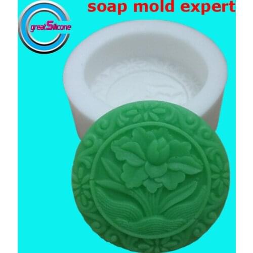Chinese moon cake with flower silicone mold soap mould silicone soap molds