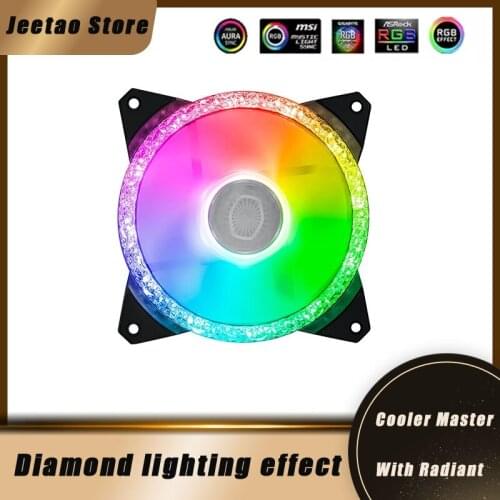 Cooler Master MF120 ARGB Flash Crystal Diamond Lighting Effect Case Fan 12cm Desktop Computer CPU Silent Cooling Fan