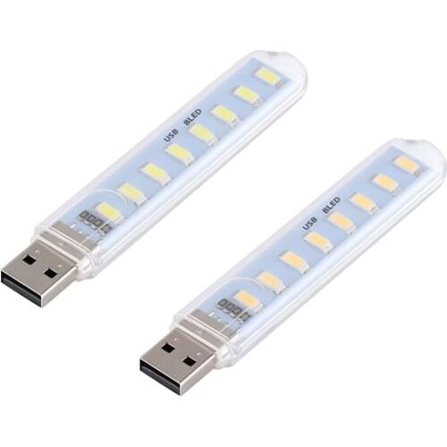 Mini Portable USB LED Book Light DC5V Ultra Bright Reading Book Lamp 3leds 8leds Lights For Power Bank PC Laptop Notebook