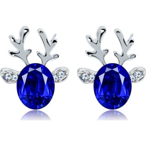 Fashion Earrings Wholesale Manufacturers Crystal stone Antler Earrings Luxury Christmas Reindeer Earrings 2018 Party Decorations