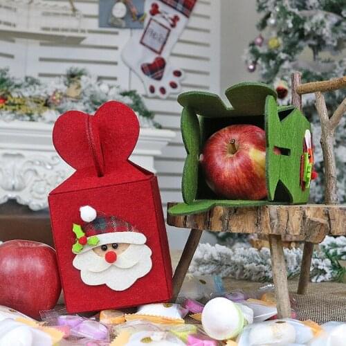 2019 Merry Christmas Ornaments New Folding Apple Gift Packaging Bag Creative Non-woven Bag Christmas Decoration Gift Bag