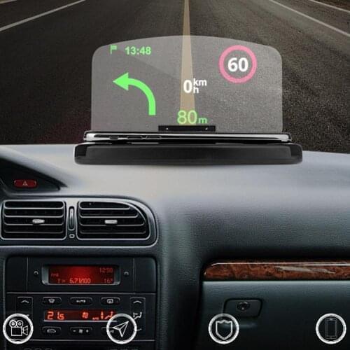2021 New Car Mobile Phone Holder Stand HUD HD Car Navigation Projector Head-up Display QI Wireless Charger Car Holder Bracket