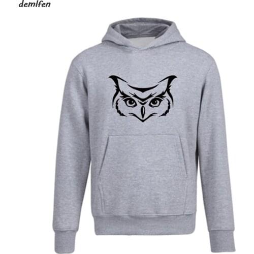 Novelty Wild Animal Owl Bird Design Hoodie Mens Fashion Hoody Casual Sweatshirt Cool Tops Fleece Hipster Jacket