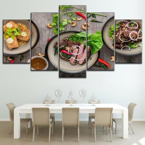 5 Pieces Spicy Ingredients And Steak Type picture Diamond mosaic Handmade square round drill,diamond embroidery full set