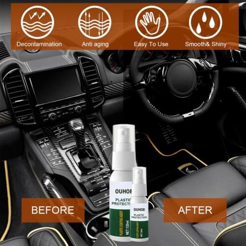 Pro Car Plastic Parts Retreading Agent Wax Auto Care Refurbishing Agent Car Interior Maintenance Foam Cleaner Tool