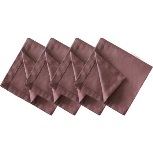 Promotion Set of 4pcs Table Napkin Poly/Cotton Canvas Table Set Hotel Line 5 Color reference