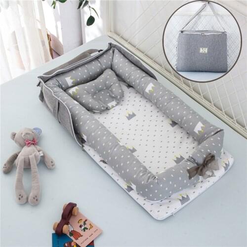 Removable Newborn Bed Baby Cot Nest Bed Bag Set Bebe Protect Cradle Cushion Bumper Babynest Newborn Crib Portable For Travel
