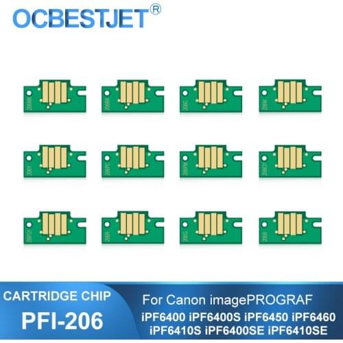 PFI-206 PFI206 Permanent Cartridge Chip For Canon iPF6400 iPF6400S iPF6410S iPF6450 iPF6460 iPF6400SE iPF6410SE Printer Chips