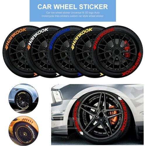 Universal 3D Car Stickers Auto Tire Wheel Stickers Lettering Auto Motorcycle Tire Sticker For Car Styling Auto Wheel Accessories
