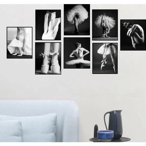 Vintage Figures Photography Printing Posters Black And White Dancer Girl Canvas Painting Wall Art Modern Fashion Home Decoration