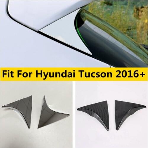Yimaautotrims Rear Trunk Tail Spoiler Triangle Decorative Cover Exterior Trim Fit For Hyundai Tucson 2016 - 2020 ABS