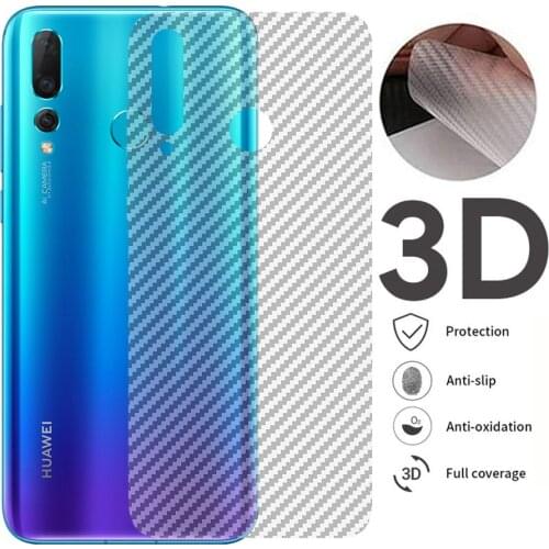 5Pcs Back Full Cover Guard Film for Huawei Y9 2019 Y7 Prime Y6 2019 3D Carbon Fiber Screen Protector on Huawei Y6 Prime Y5 2019