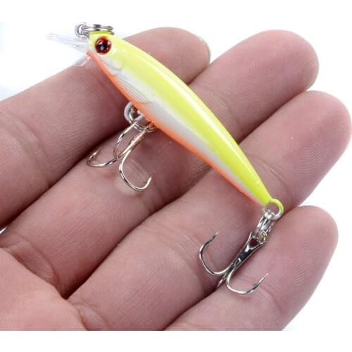 1PCS Minnow Fishing Lure 50mm 2.2g Topwater Hard Bait Wobbler Jig Bait Crankbait Carp Striped bass Pesca Fishing tackle SwimBait