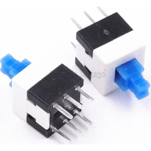 100PCS 6 Pin Square 8mmx8mm New Product DPDT Mini Push Rectangle Button Self-locking Switch