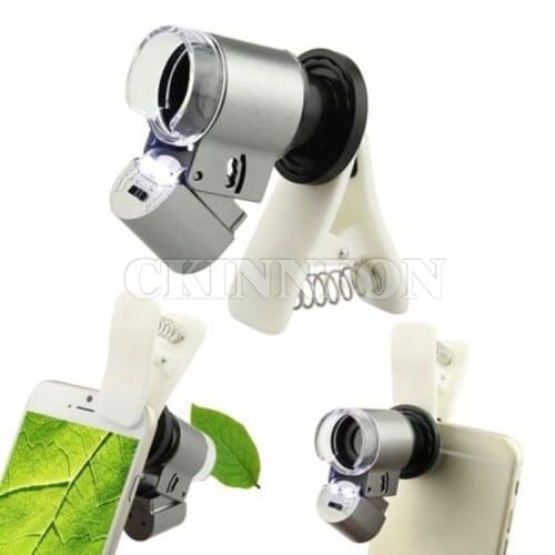 DHL 100PCS Useful Superior Microscope Optical Zoom Camera 65X Lens for Smart Phone With LED