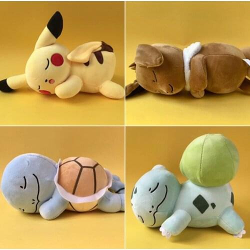 12/Lot Sleeping Pik Eev Bul Squ 25CM Plush Doll For Animal Dolls Soft Party Gifts Stuffed Toy
