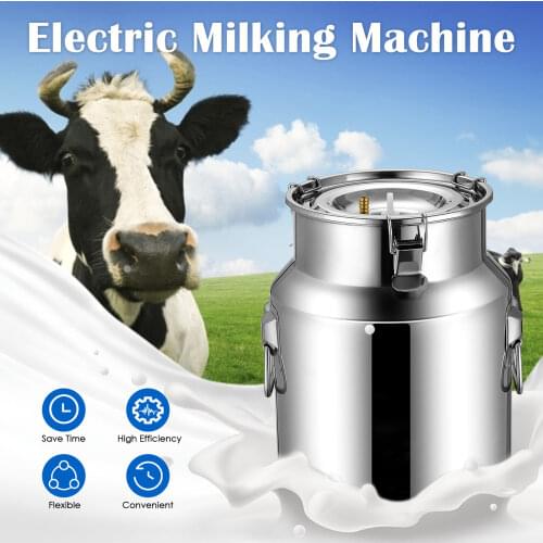 14L Milking Machine For Cow Electric Vacuum Pulsation Suction Pump Milker Machine Electric Automatic Cattle Milking Equipment