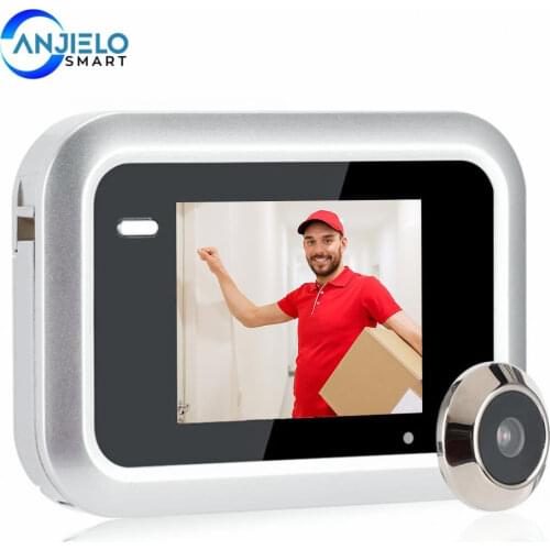 145 Degree Wide Angle 2.4 Inch LCD Display Peephole Camera Doorbell 0.3MP CMOS Door Viewer Photo Video Record Doorbell