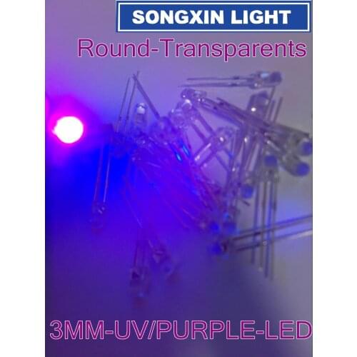 2000pcs LED 3mm UV/Purple Ultra Bright Round light emitting diode lamp XIASONGXIN LIGHT led lamp f3 transparents