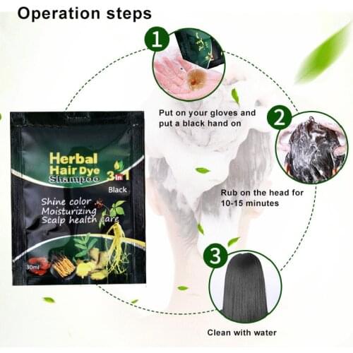 3/6pcs Herbal Hair Coloring Bubble Hair Dye Shampoo Nature Plants Coloring Conditioner No Damage to Hair Easy to Use SANA889