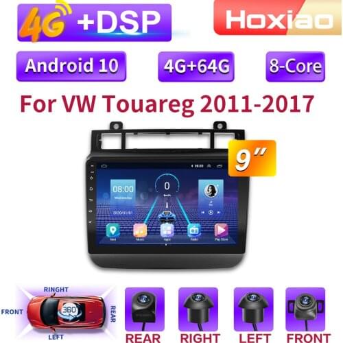 360 Auxiliary System 4G Android 10 Car Radio Multimedia Video Player For Volkswagen Touareg FL NF 2011-2017 Navigation GPS 2 DIN