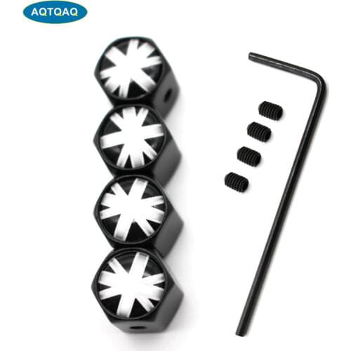 5 Pcs/Set Zinc Alloy Anti-theft England British National Flag Tire Valve Stem Cap Tire Wheel Stem Air Valve Caps for Auto Cars