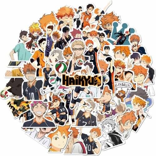 52pcs Manga Haikyuu!! Stickers Hinata Shoyo PVC Stickers Japan Anime Collection Stickers LD