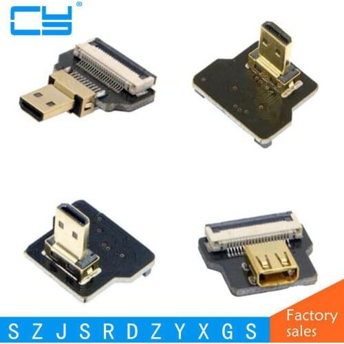 90 Degree Down Angled Micro HDMI Type D Male connector for FPV HDTV Multicopter Aerial Photography